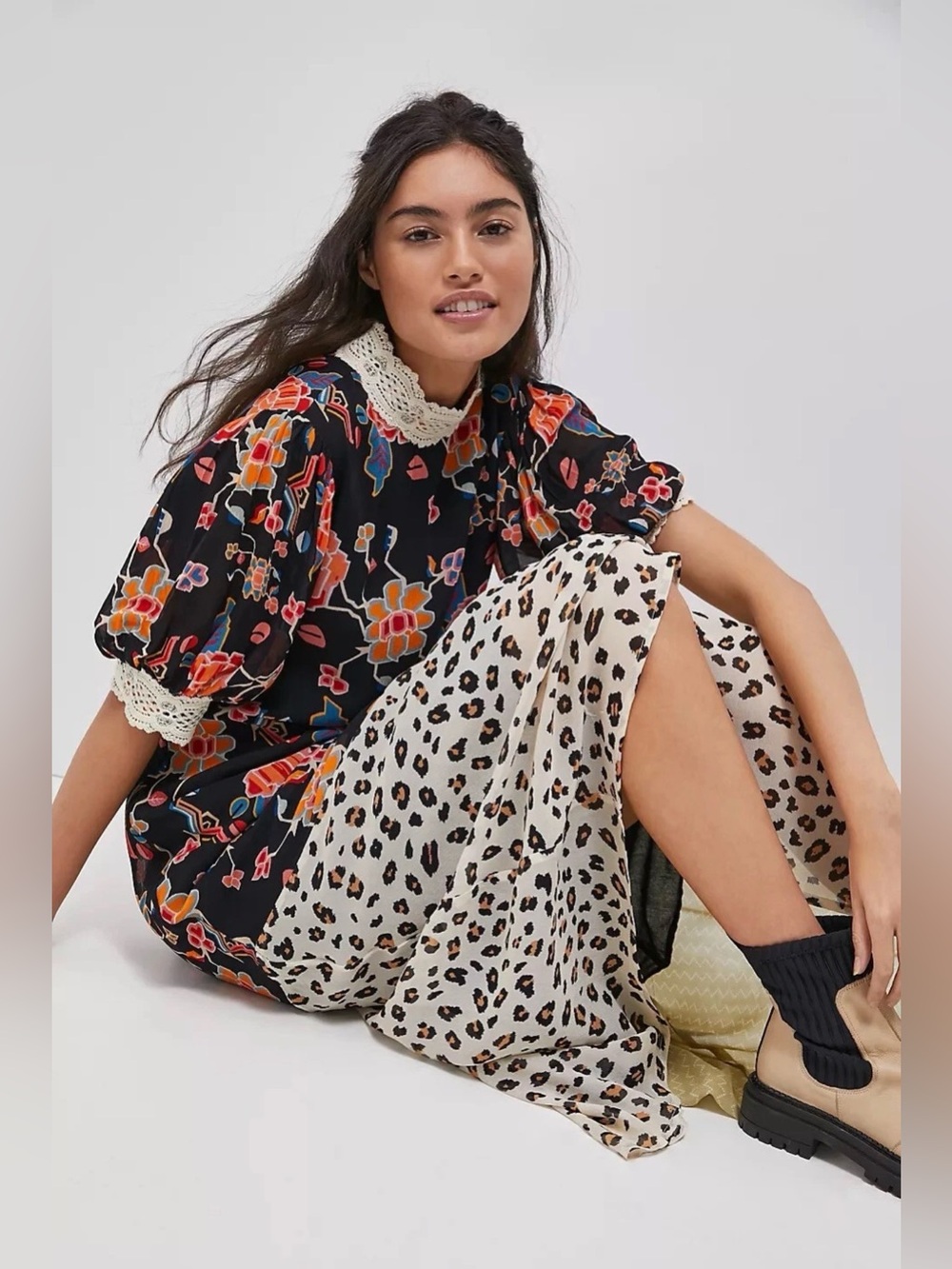 NWOT Verb by Pallavi Singhee Anthropologie Soniya Patchwork Maxi Dress Sz Large - Picture 3 of 13